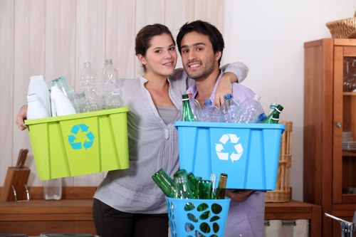 Organized flat clearance team handling belongings